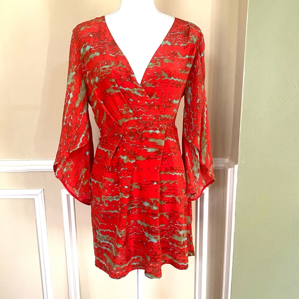 Twinkle by Wenlan Red Silk Mini Dress